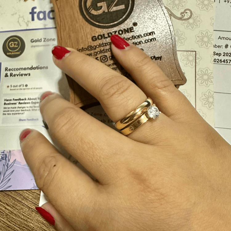 Real Gold Solitaire Ring GZJCT 0671 (SIZE 8) R2426