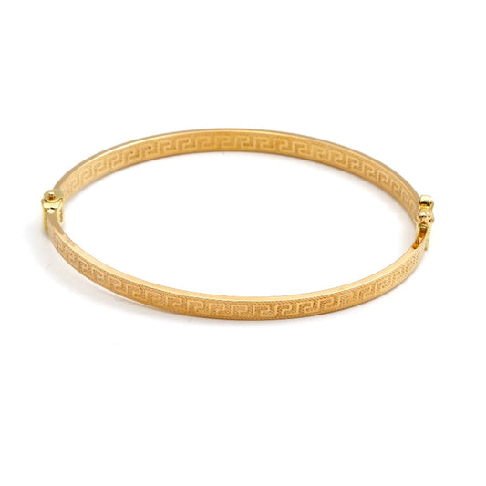 Real Gold Thick Plain Maze Hoop Bangle 0106/4 - (SIZE 16) BA1659