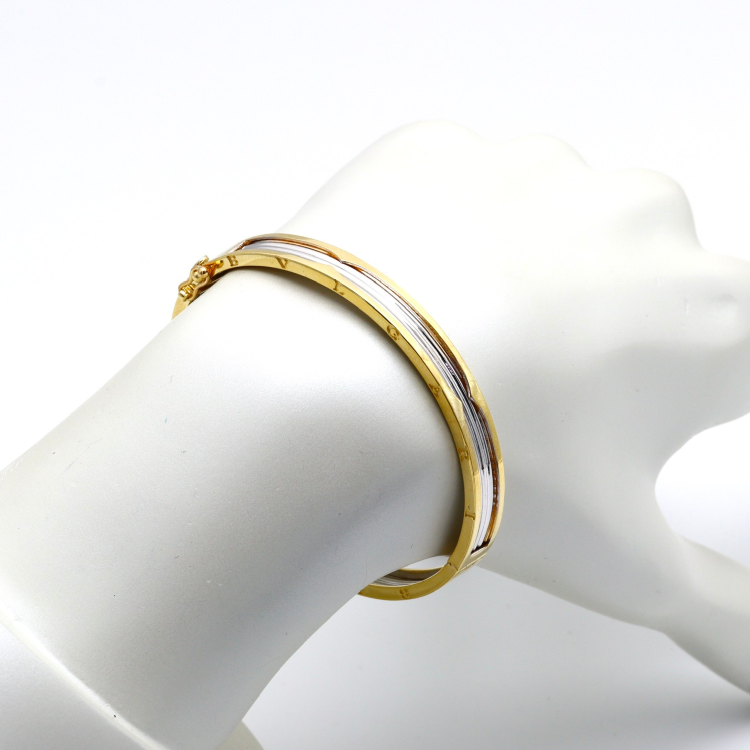 Real Gold GZBV 2 Color Bangle BLZ 0223 (SIZE 18) A BA1356