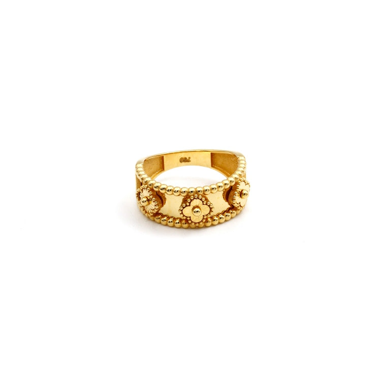 Real Gold Plain Clover Ring (Size 6) - Model GZJVN1644 R2622