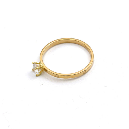 Real Gold GZCR Thin Plain Solitaire Ring (Size 5.5) - Model 0677-2 R2596