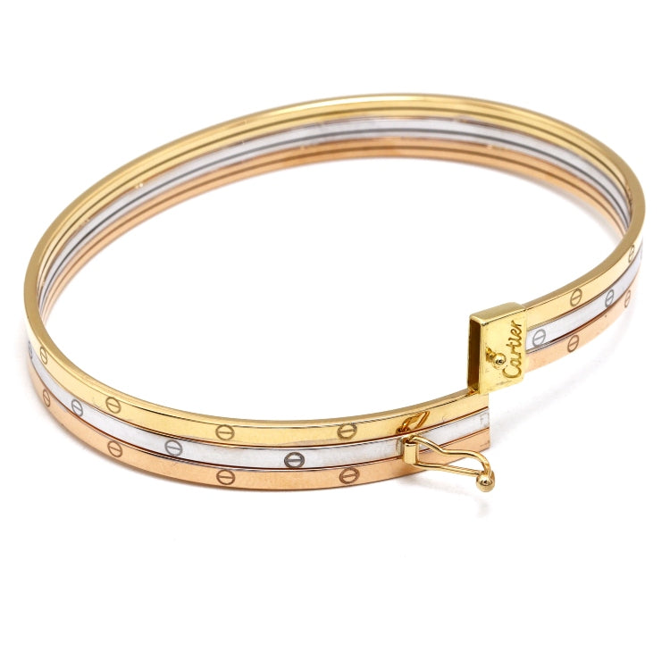 Real Gold Trinity Round Bangle GZJCT BLZ0367-1-3C (Size 13) BA1628