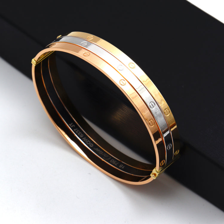 Real Gold Trinity Bangle GZJCT (Size 19) BLZ0079/1 BA1591