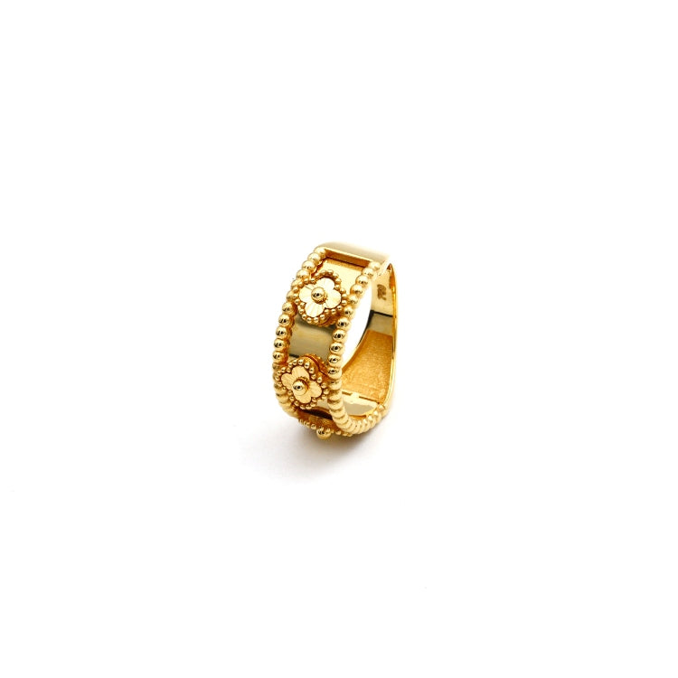 Real Gold Plain Clover Ring (Size 6) - Model GZJVN1644 R2622