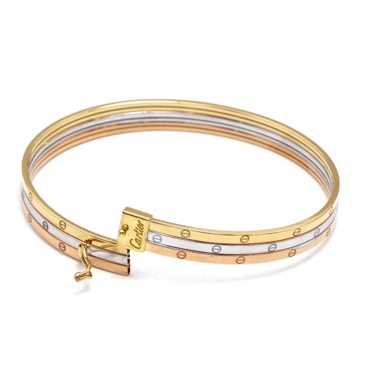 Real Gold Trinity Round Bangle GZJCT BLZ0367-1-3C (Size 13) BA1628
