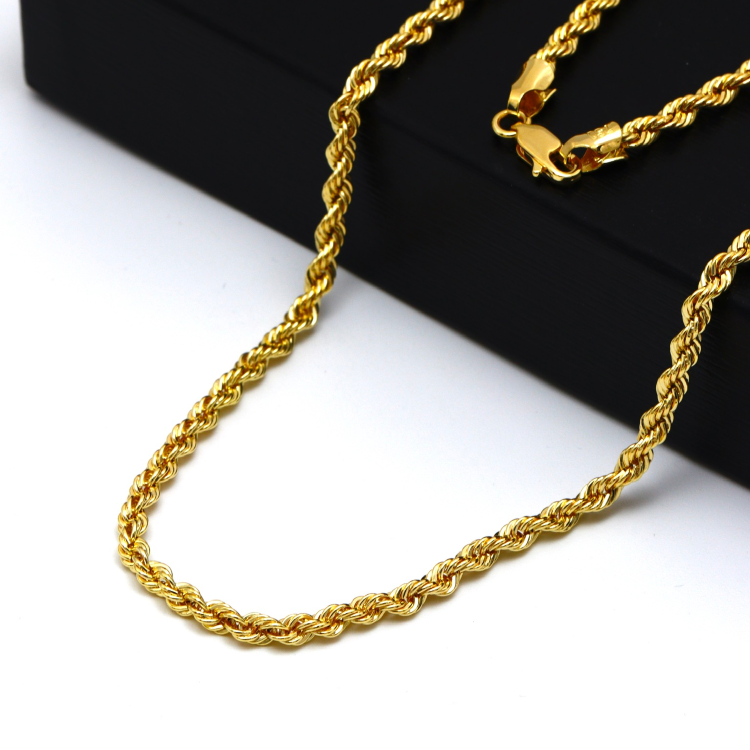Real Gold Solid Thick Rope Men Chain 4 MM 2603 (45 C.M) CH1203