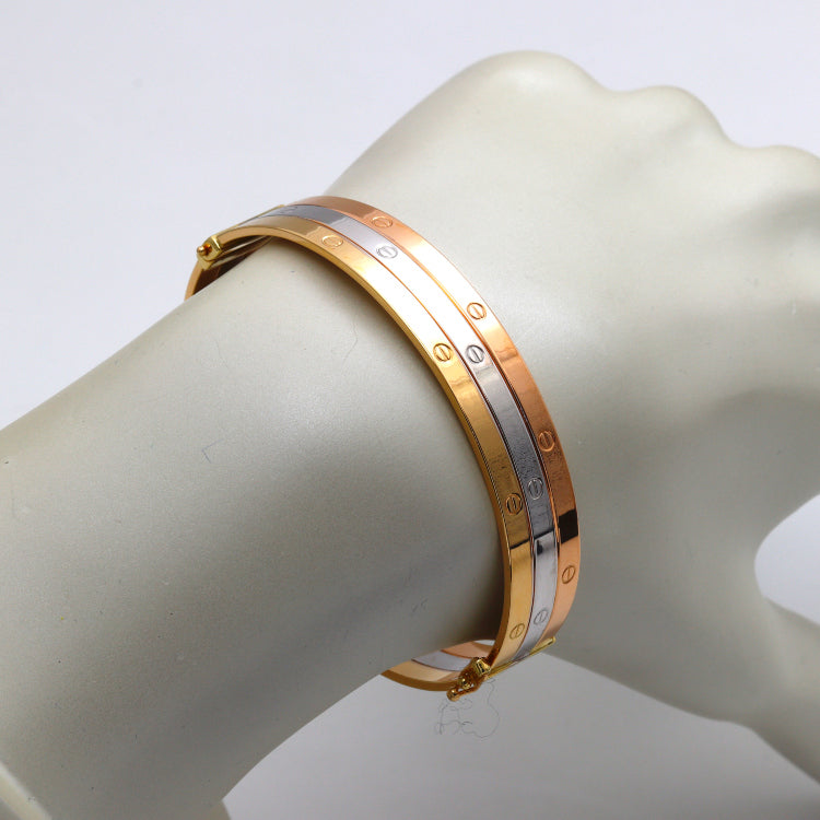 Real Gold Trinity Bangle GZJCT (Size 19) BLZ0079/1 BA1591
