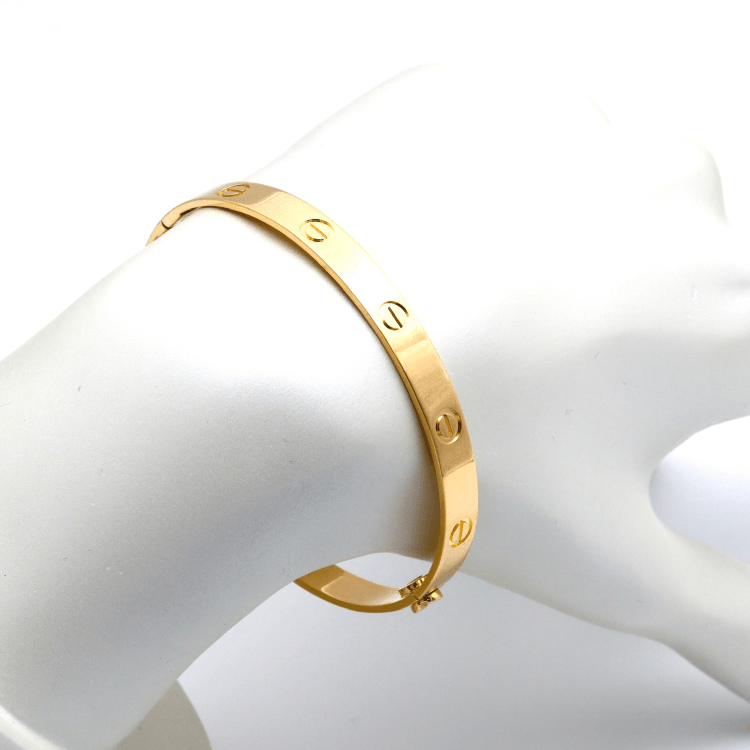 Real Gold Solid Screw Bangle GZJCTBLZ0209 - (SIZE 15) BA1556