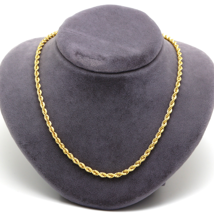 Real Gold Solid Thick Rope Men Chain 4 MM 2603 (50 C.M) CH1202