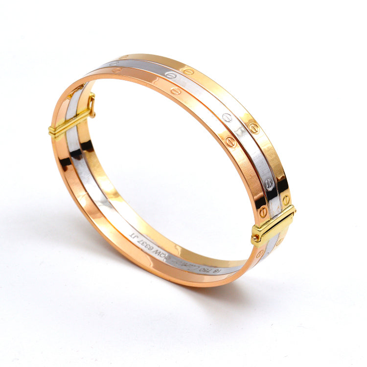 Real Gold Trinity Bangle GZJCT (Size 19) BLZ0079/1 BA1591