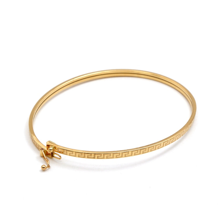 Real Gold Thin Plain Maze Hoop Bangle 1017/2 - (SIZE 13) BA1649