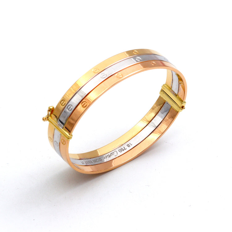 Real Gold Trinity Bangle GZJCT (Size 19) BLZ0079/1 BA1591