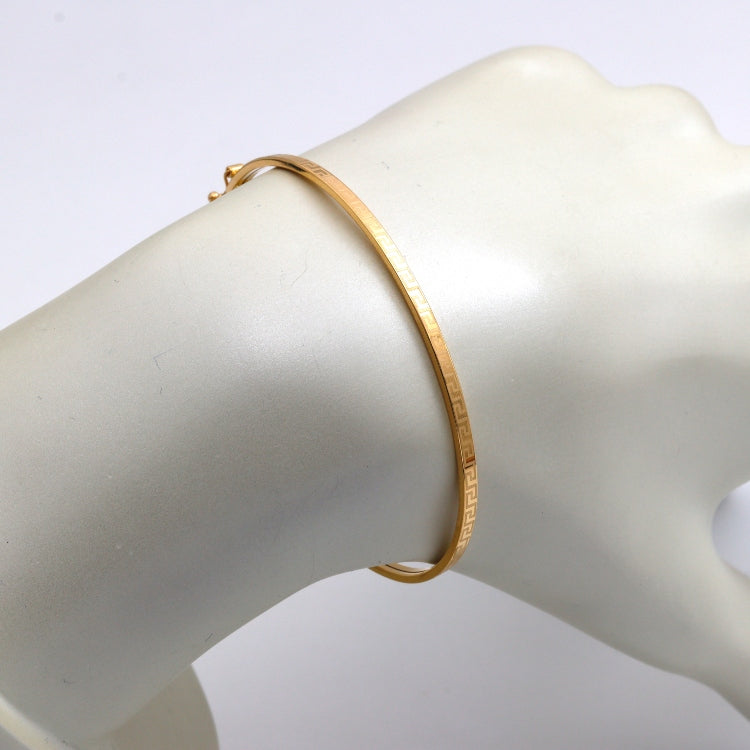 Real Gold Thin Plain Maze Hoop Bangle 1017/2 - (SIZE 13) BA1649