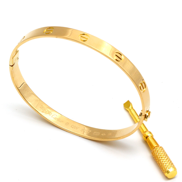 Real Gold GZCR Solid Screw Bangle BLZ 0209 (SIZE 21) A BA1418