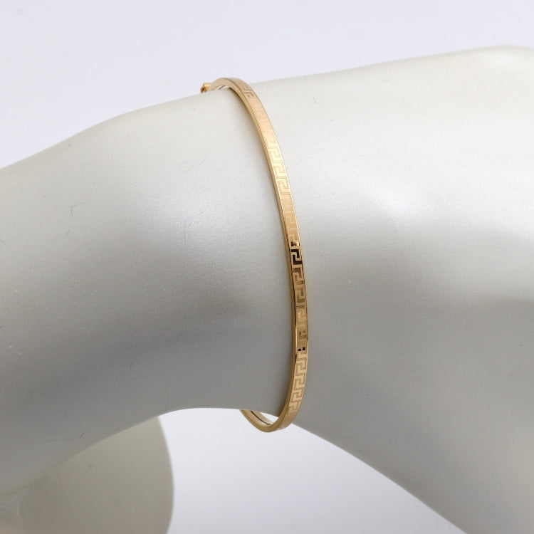 Real Gold Thin Plain Maze Hoop Bangle 1017/2 - (SIZE 23) BA1652