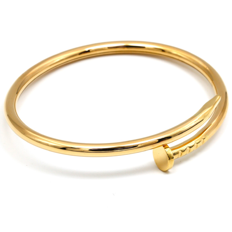 Real Gold GZCR Spiral Thick Nail Bangle BLZ 0038 - A (Size 16) BA1386