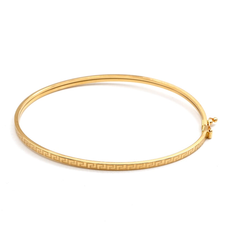 Real Gold Thin Plain Maze Hoop Bangle 1017/2 - (SIZE 23) BA1652