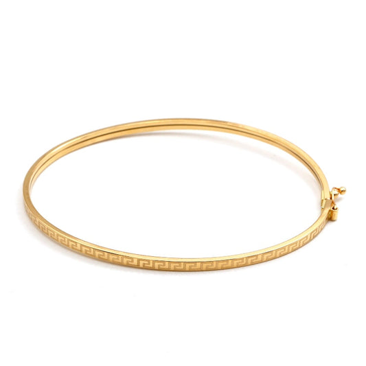Real Gold Thin Plain Maze Hoop Bangle 1017/2 - (SIZE 24) BA1653