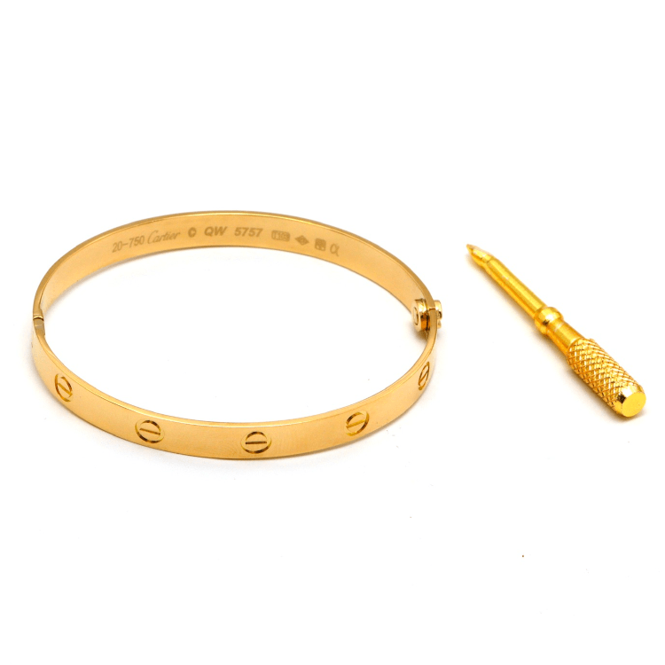 Real Gold Solid Screw Bangle GZJCTBLZ0209 - (SIZE 15) BA1556