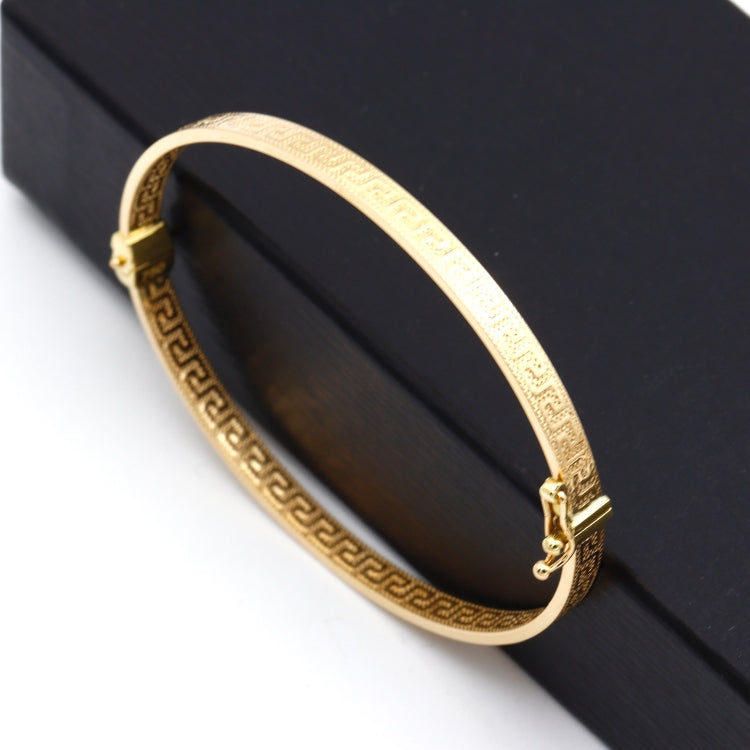 Real Gold Thick Plain Maze Hoop Bangle 0106/4 - (SIZE 16) BA1659