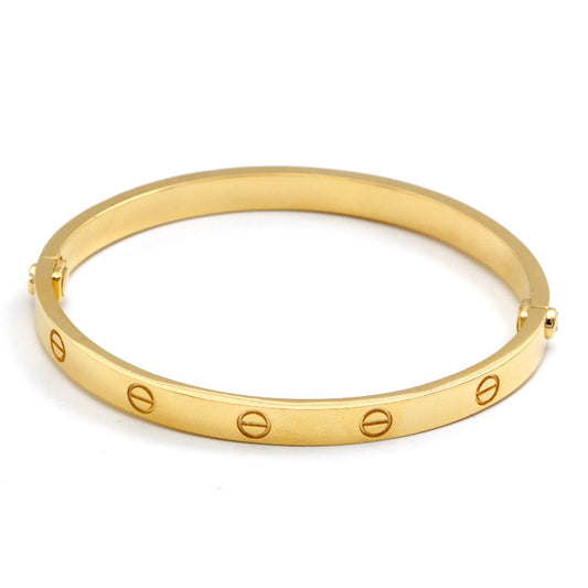 Real Gold Oval Love Bangle GZJCT (Size 18) BLZ0254/2 BA1590