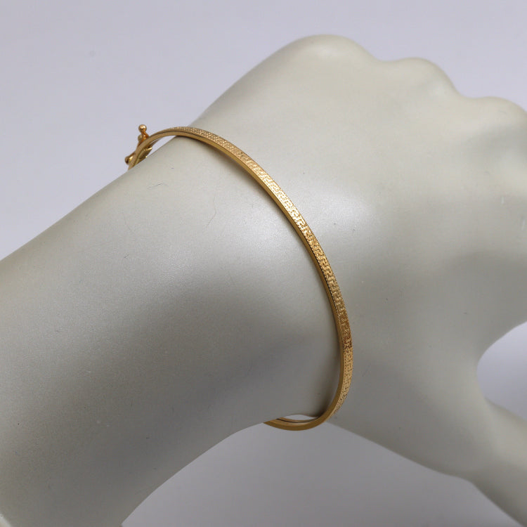 Real Gold Maze Hoop Light Bangle (SIZE 21) Model 1017-1 BA1657