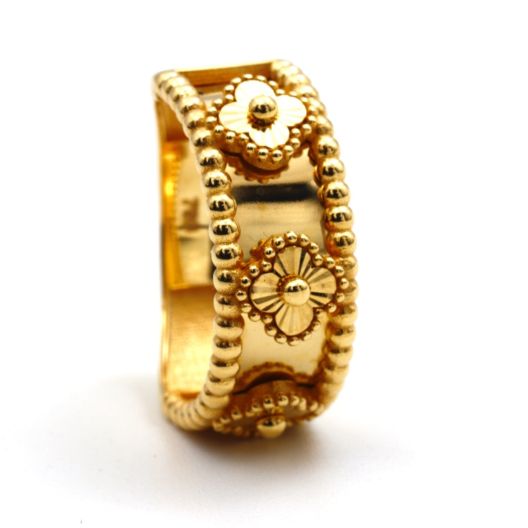 Real Gold Plain Clover Ring (Size 6) - Model GZJVN1644 R2622