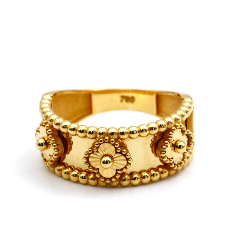 Real Gold Plain Clover Ring (Size 6) - Model GZJVN1644 R2622