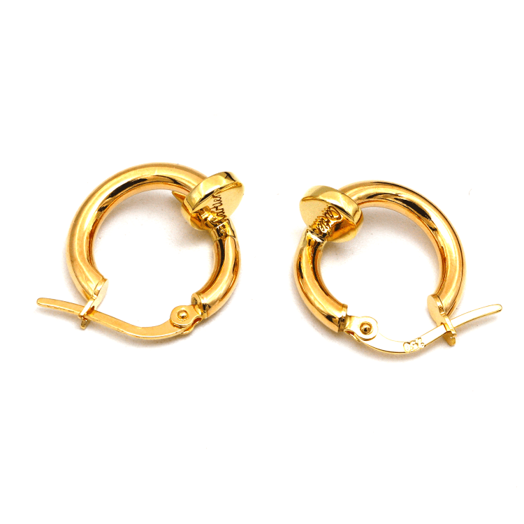 Real Gold Nail Earring Set - Style GZJCT0551-I, Design E1836
