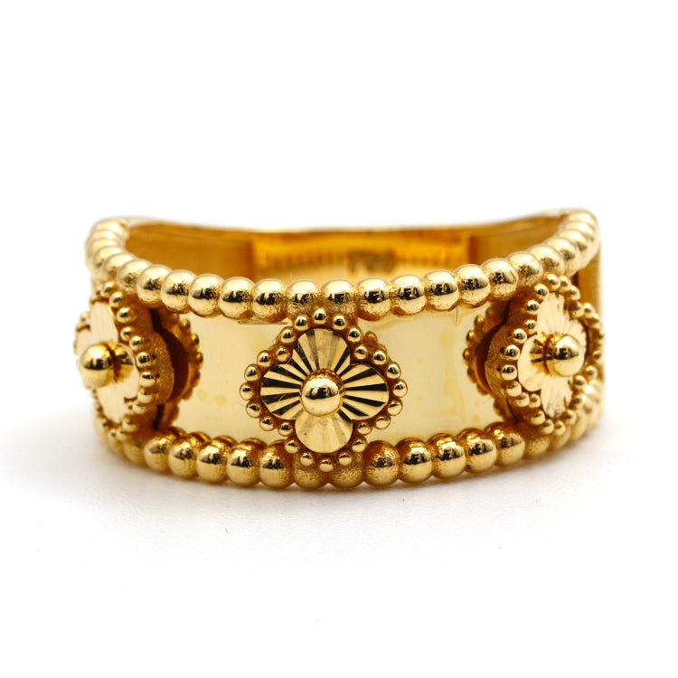 Real Gold Plain Clover Ring (Size 6) - Model GZJVN1644 R2622