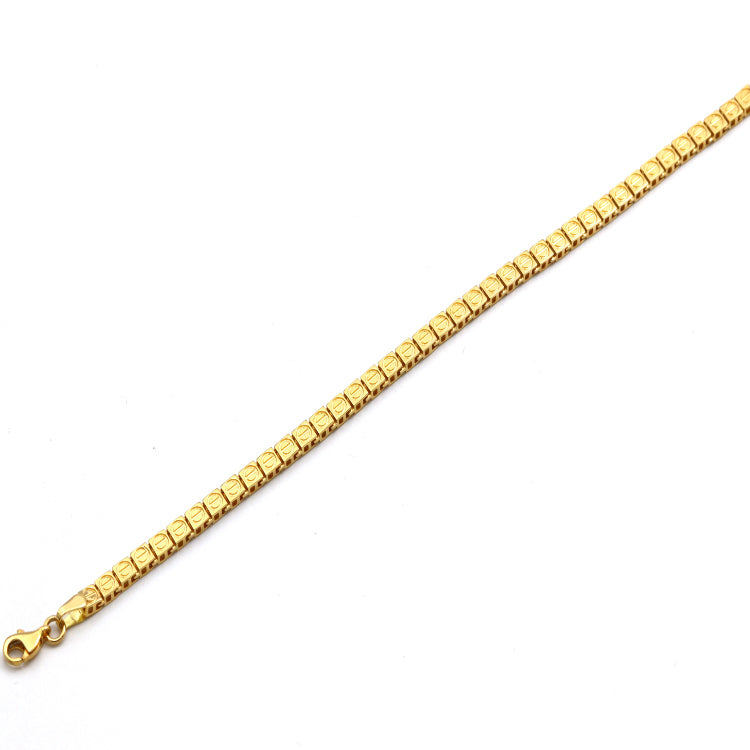 Real Gold Solid Square Chain Bracelet (19 C.M) - Model GZJCT 0564 BR1734