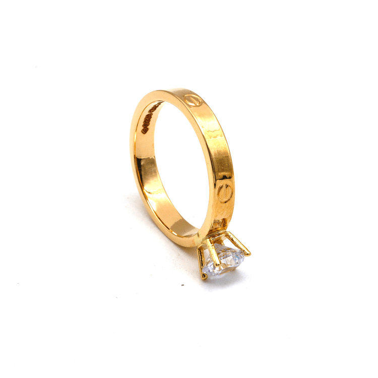 Real Gold Solitaire Ring GZJCT 0671 (SIZE 6) R2424