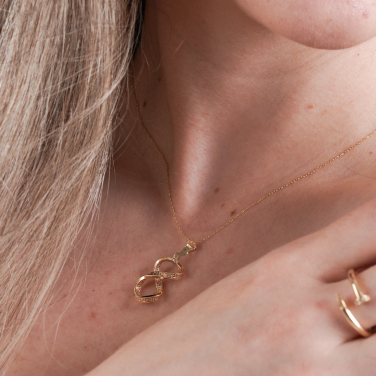 Real Gold Twisted Maze Hoop Necklace 3324/1/P CWP 1825