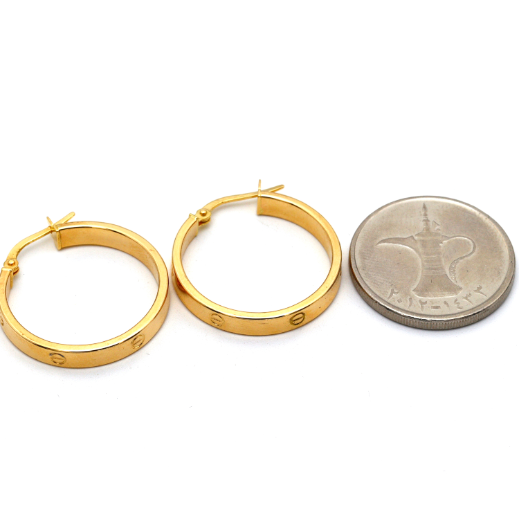 Real Gold Round GZCR Large Clip Earring Set 5854 E1741