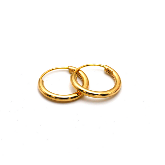 Real Gold Small Circle Earring Set 5714 E1772