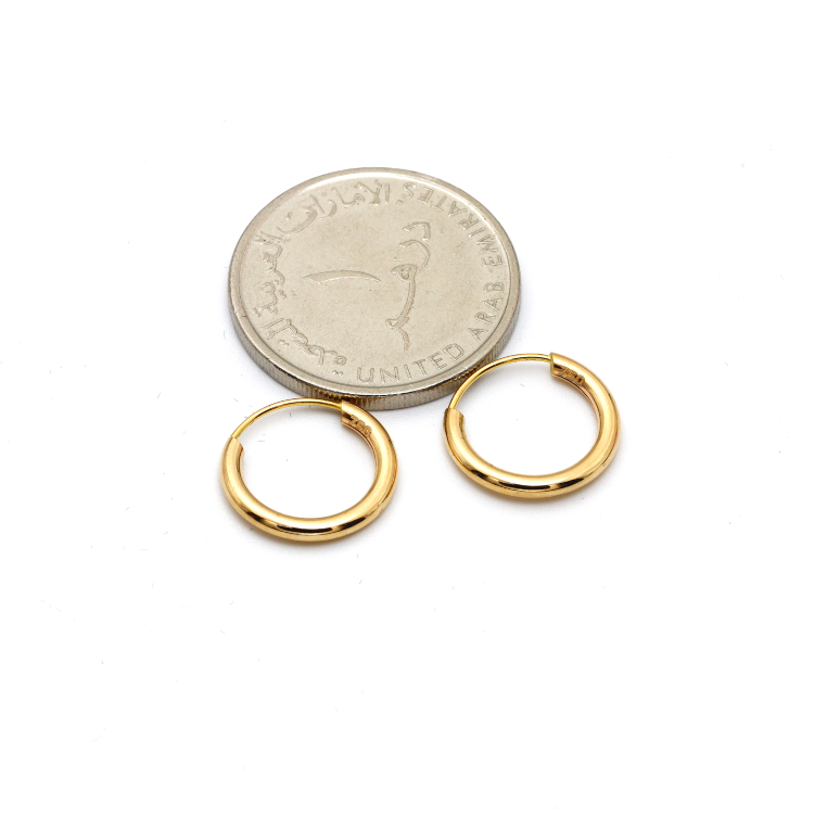 Real Gold Small Circle Earring Set 5714 E1772
