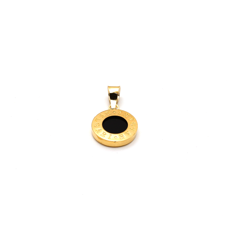 Real Gold GZBV Round Black Luxury Pendant Necklace 0060/1KU P 1824