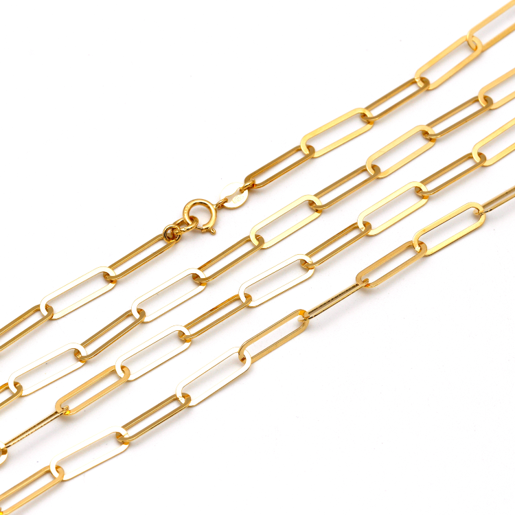 Real Gold Paper Clip M Necklace 1320 (45 C.M) CH1154