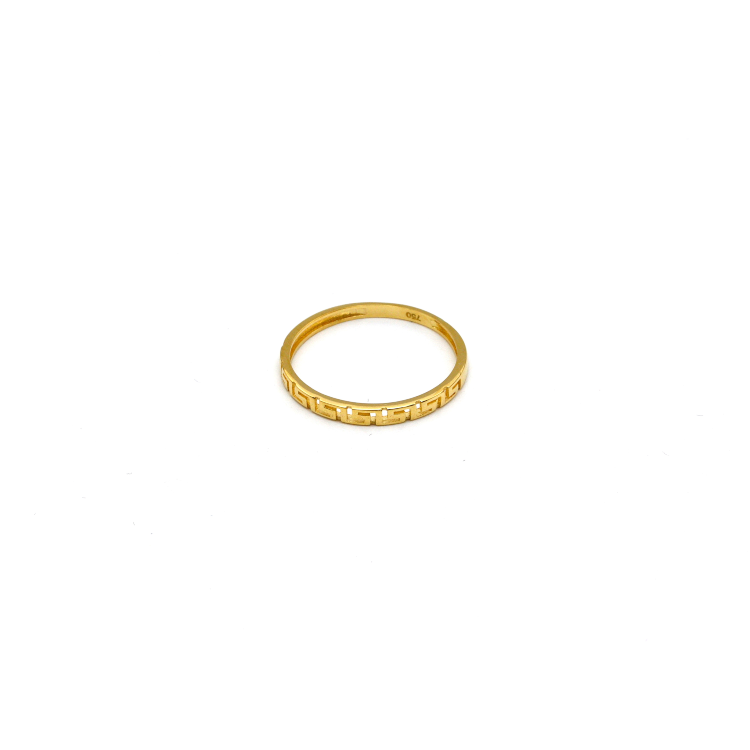 Real Gold Plain Maze Hoop Ring 6906 (SIZE 9) R2109