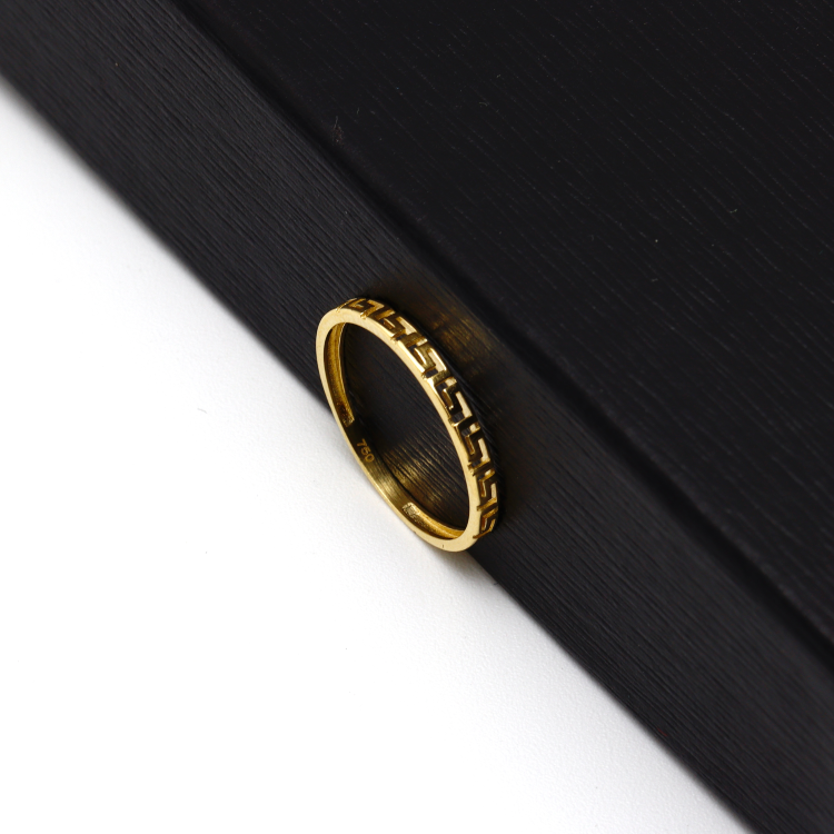 Real Gold Plain Maze Hoop Ring 6906 (SIZE 9) R2109