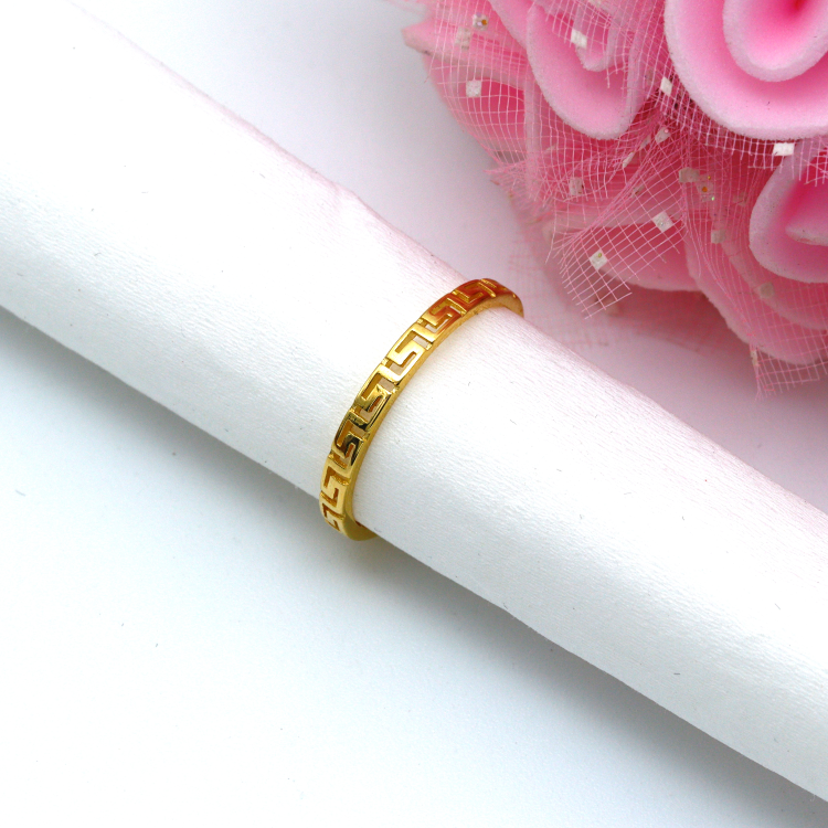 Real Gold Plain Maze Hoop Ring 6906 (SIZE 9) R2109