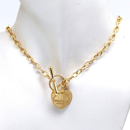 Real Gold GZTF Heart Dangler Link Chain Necklace 0046-1KL B N1388