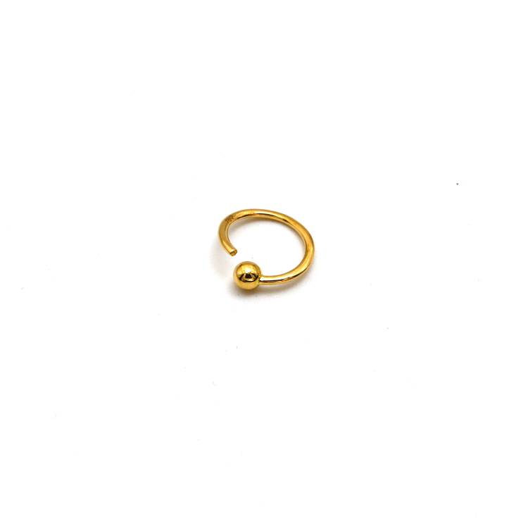 Real Gold Round Ball Nose Ring Piercing 0006 NP1022