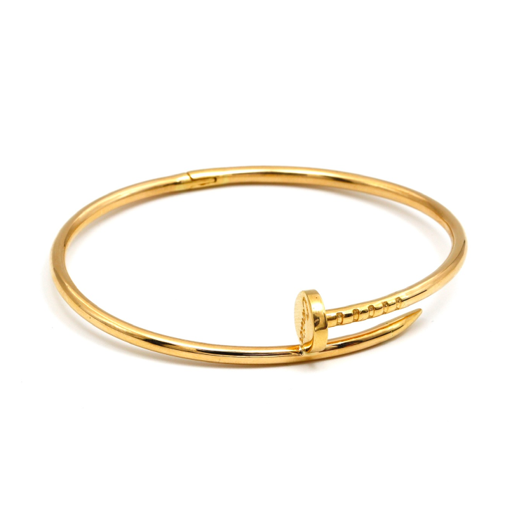 Real Gold GZCR Nail Lock Bangle BLZ 0203 (Size 16) A BA1427