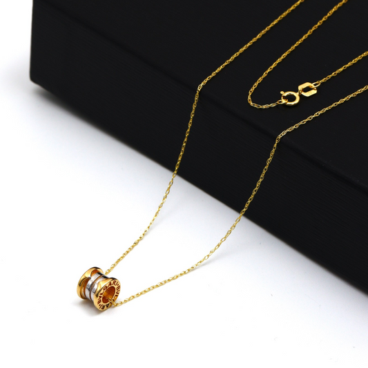 Real Gold GZBV 2 Color Small Round Roller Necklace 0159-YM A CWP 1868