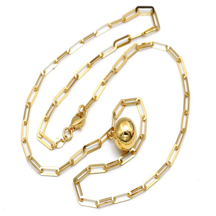 Real Gold 10 MM Ball Full Paper Clip Chain Necklace 1333 N1393