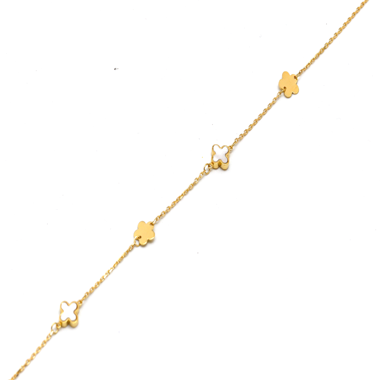 Real Gold GZVC Clover With Flower Butterfly Adjustable Size Bracelet 0750 BR1625