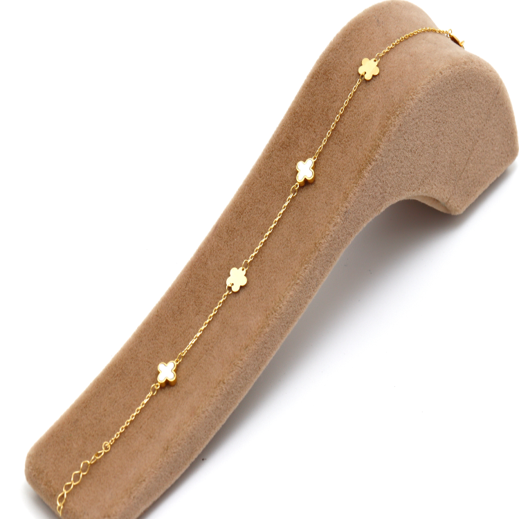 Real Gold GZVC Clover With Flower Butterfly Adjustable Size Bracelet 0750 BR1625