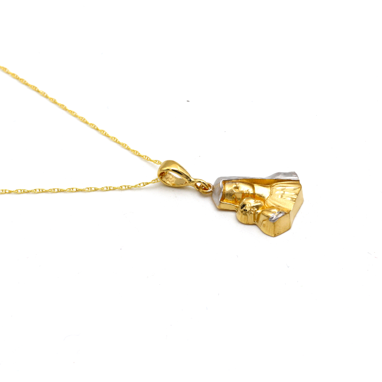 Real Gold 3D Mama Mary 2 Color Necklace 1899 CWP 1895