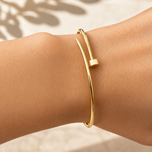 Real Gold Thin Plain Nail Bangle GZJCT0086 - (SIZE 23) BA1570